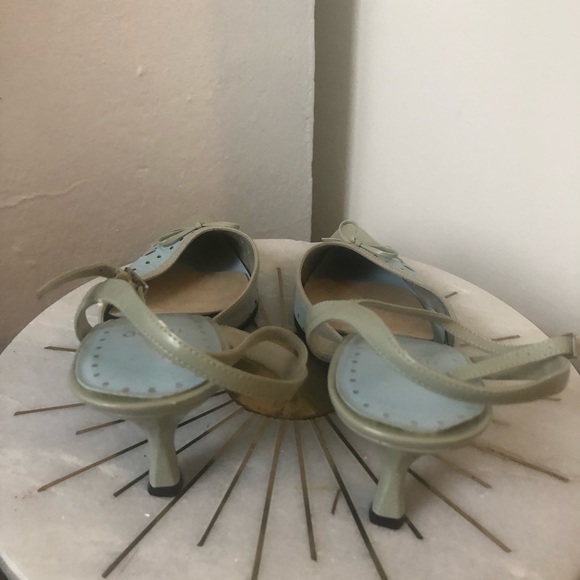 ▪️sold▪️vintage y2k kitten heels light blue bow stitch - Picture 4 of 6